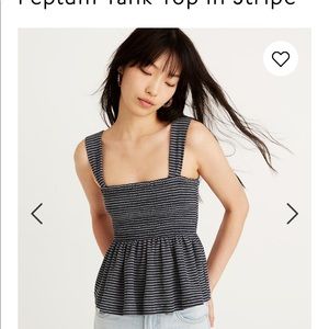 Madewell Texture and Thread Smocked Peplum Tank